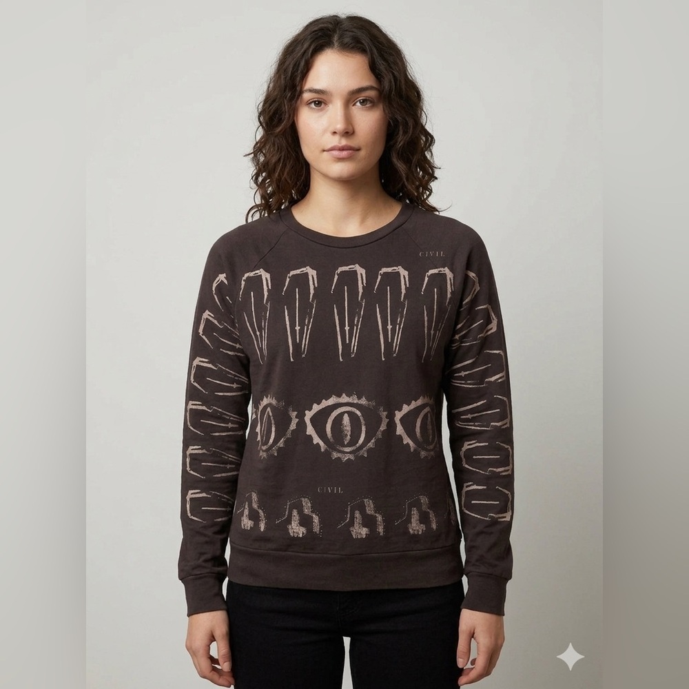 Civil Regime Graphic Crewneck Sweatshirt - Grey